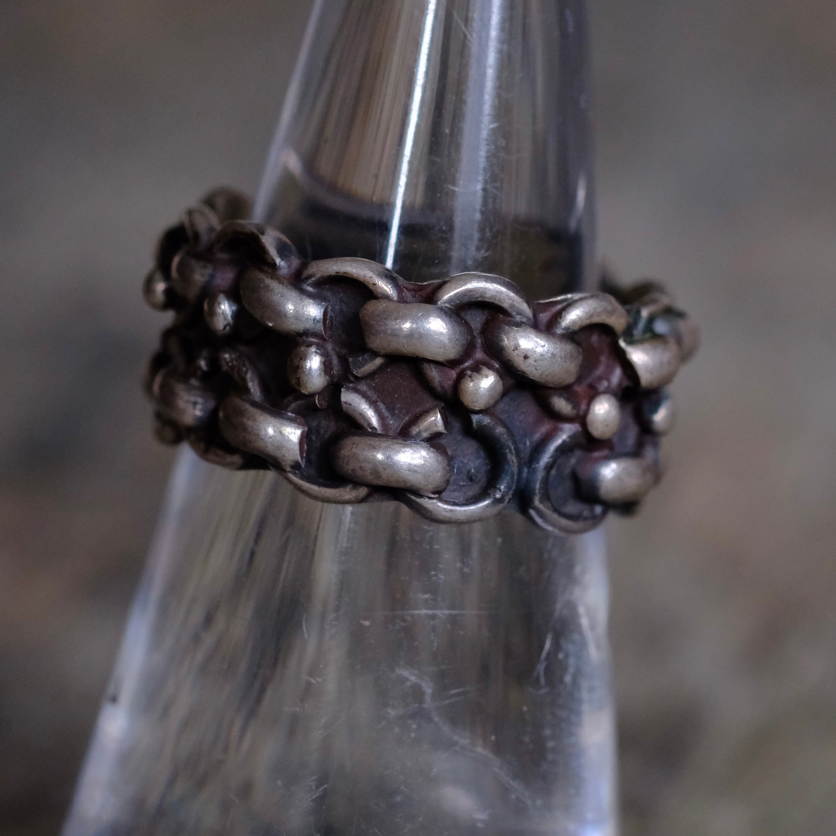Vintage Sterling Silver Chain Ring 5.5
