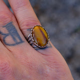 Vintage Sterling Tigers Eye Ring 7.5