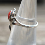Vintage Sterling Coral Feather Ring 4