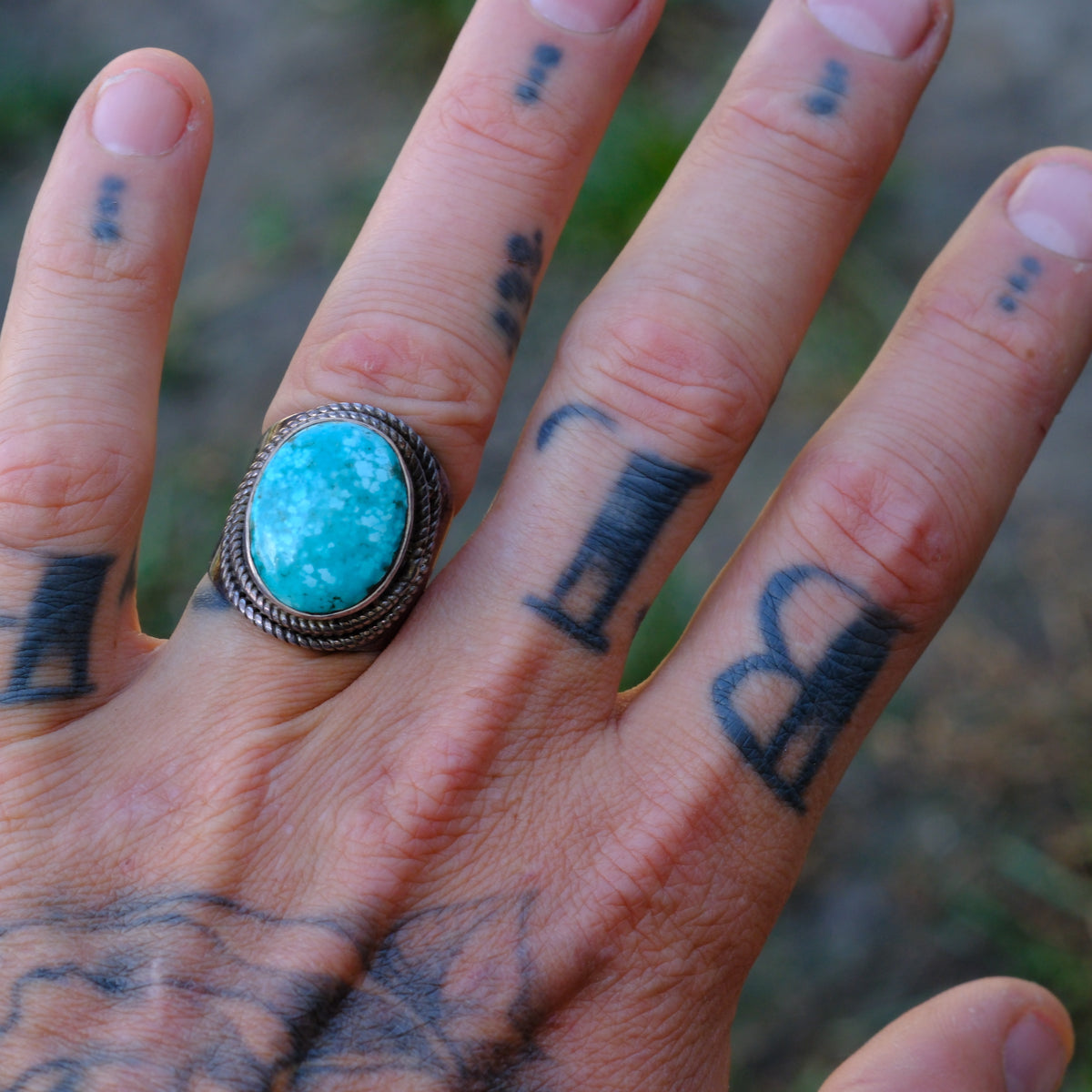 Vintage Sterling Turquoise Ring 8