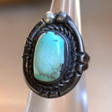 Vintage Sterling Turquoise Roper Ring 4