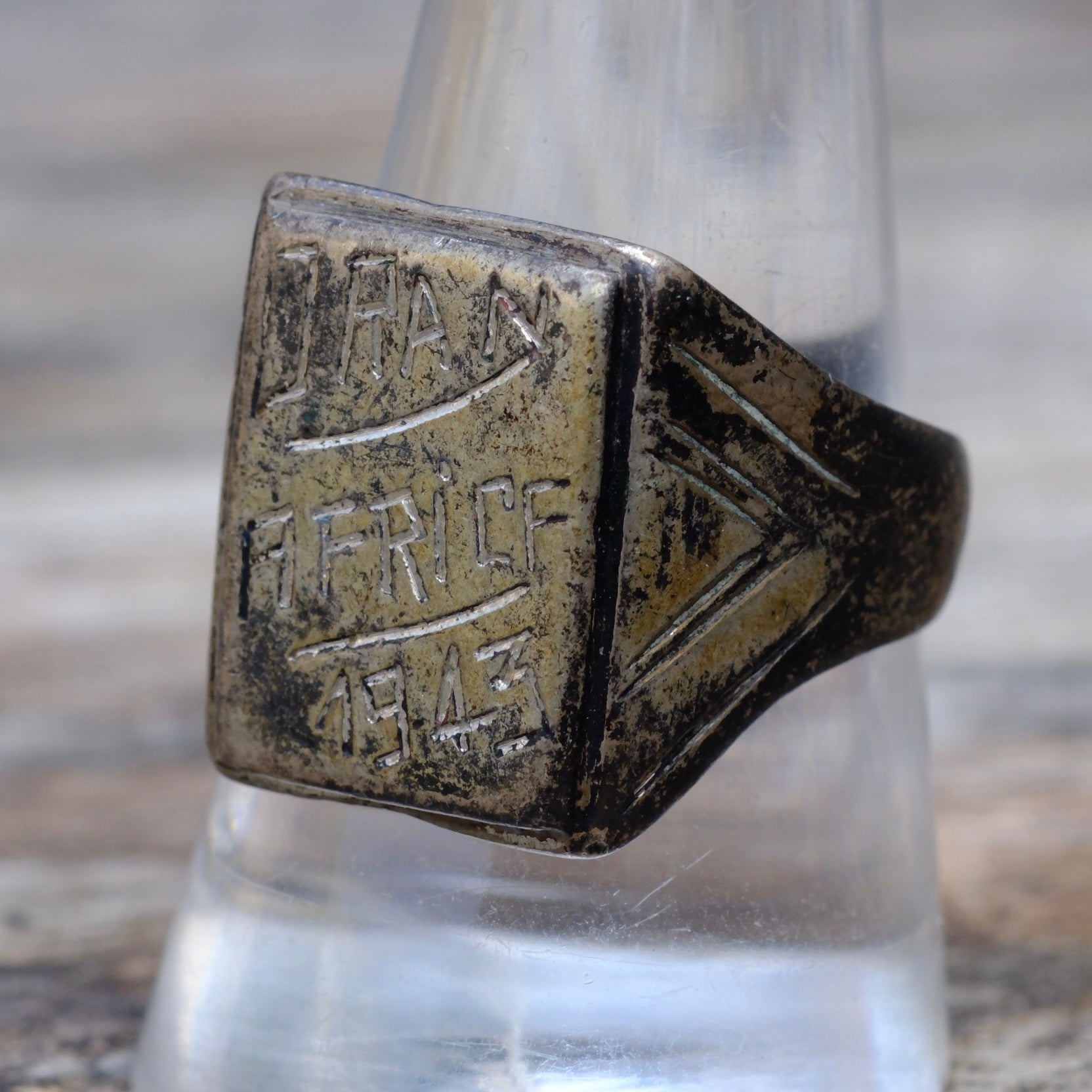 Vintage Sterling WWII Signet Ring 10