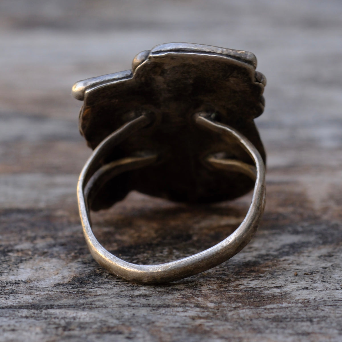 Vintage Sterling Turquoise Feather Ring 6