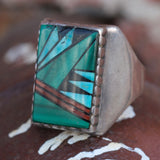 Vintage Sterling Zuni Inlay Ring 11