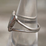 Vintage Sterling Turquoise and Coral Butterfly Ring 6.5