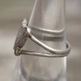 Vintage Sterling Turquoise and Coral Butterfly Ring 6.5