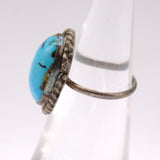 Vintage Sterling Turquoise Roper Ring 4