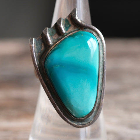 Vintage Sterling Turquoise Ring 6.25