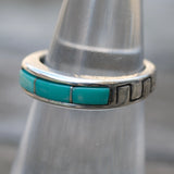 Vintage Sterling Turquoise Inlay Band 5