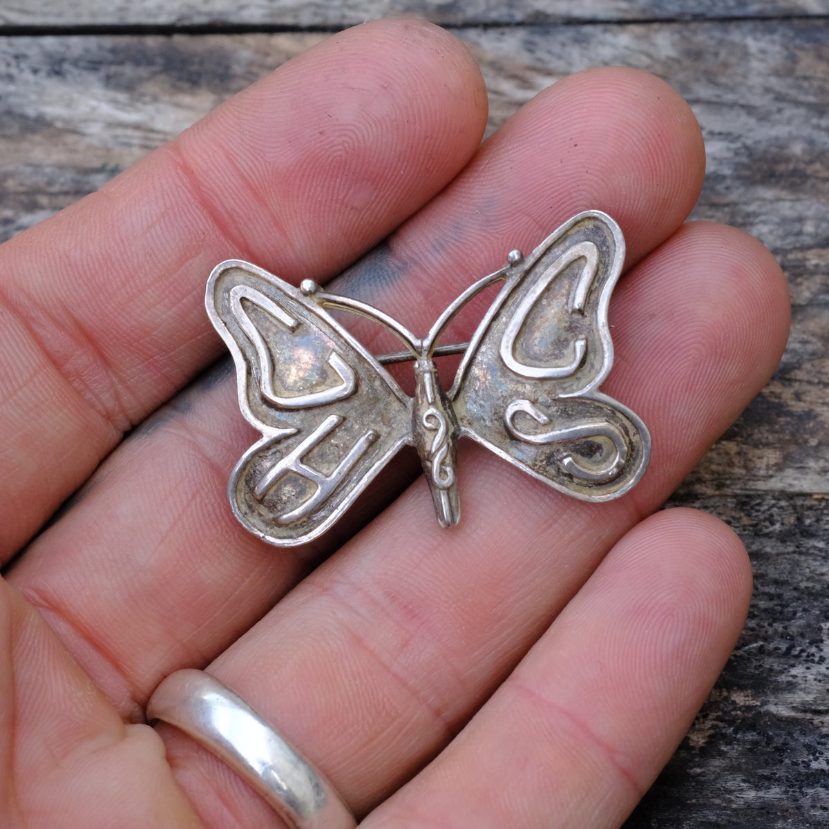 Vintage Sterling Butterfly Pin