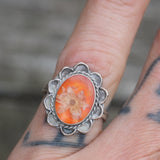 Vintage Sterling Flower Roper Ring 6.75