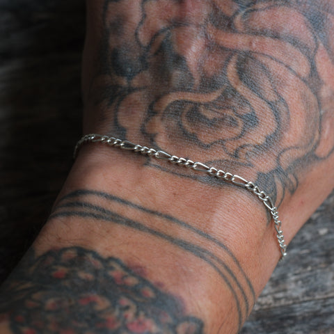 Vintage Sterling Figaro Chain Bracelet