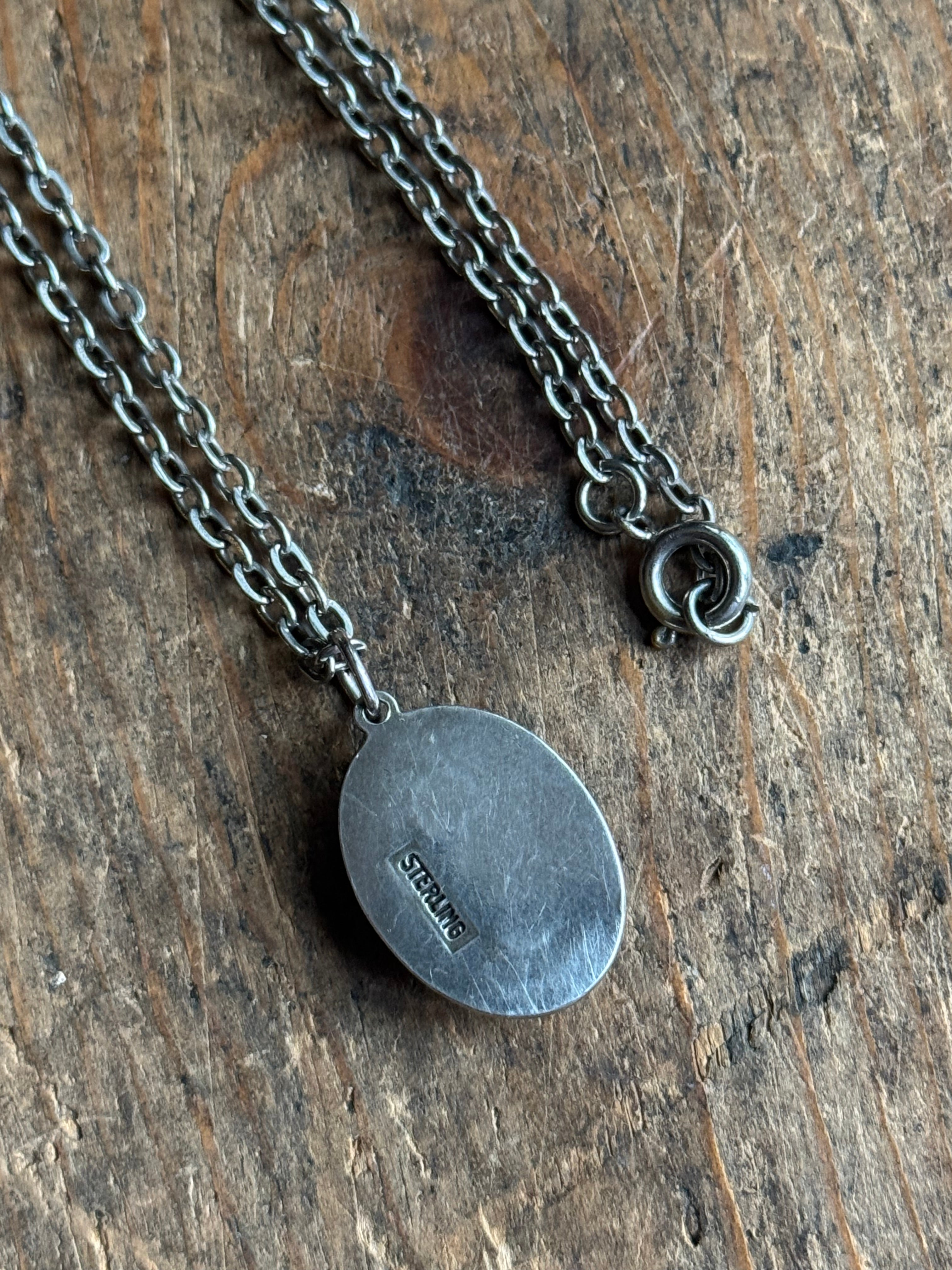 Vintage Sterling Silver Turquoise Necklace