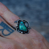 Vintage Sterling Turquoise Ring 6.75