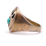 Vintage Sterling Turquoise Bear Paw Ring 10
