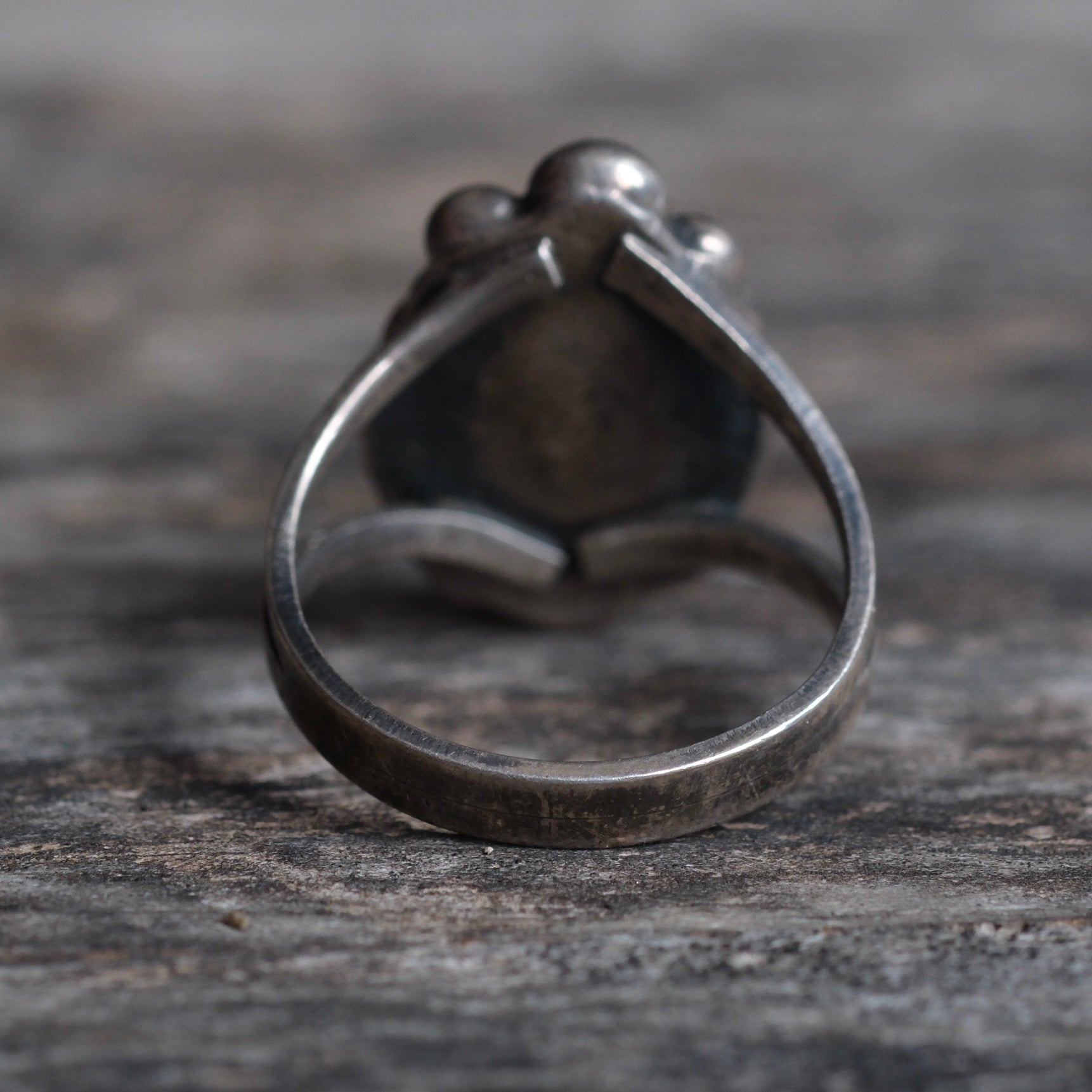 Vintage Sterling Turquoise Roper Ring 7.5