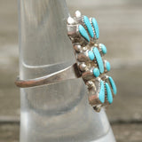 Vintage Sterling Turquoise Cluster Ring 7.75