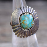 Vintage Sterling Turquoise Ring 4.5