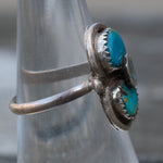 Vintage Sterling Effie Turquoise Snake Ring 6.75