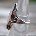 Vintage Sterling Mother Of Pearl Feather Ring 6