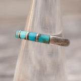 Vintage Sterling Turquoise Inlay Band 4.25