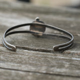 Vintage STerling Turquoise Feather Cuff