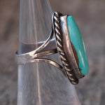 Vintage Sterling Turquoise Roper Ring 5.75