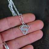 Vintage Sterling Superman Necklace