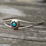 Vintage Sterling Turquoise Shadowbox Cuff