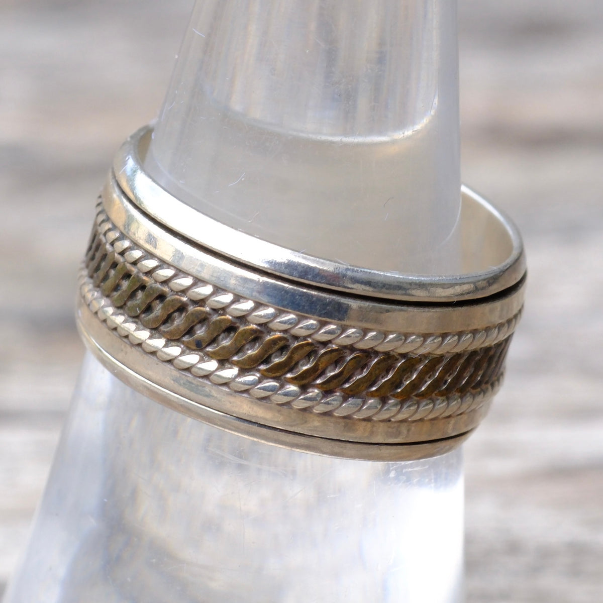 Vintage Sterling Braided Band Ring 7.5