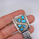 Vintage Sterling 6-Stone Turquoise Snake Watch Band