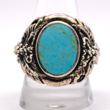 Vintage Sterling Turquoise Floral Ring 11