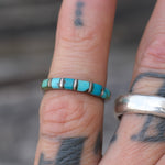 Vintage Sterling Turquoise Inlay Band 4.25