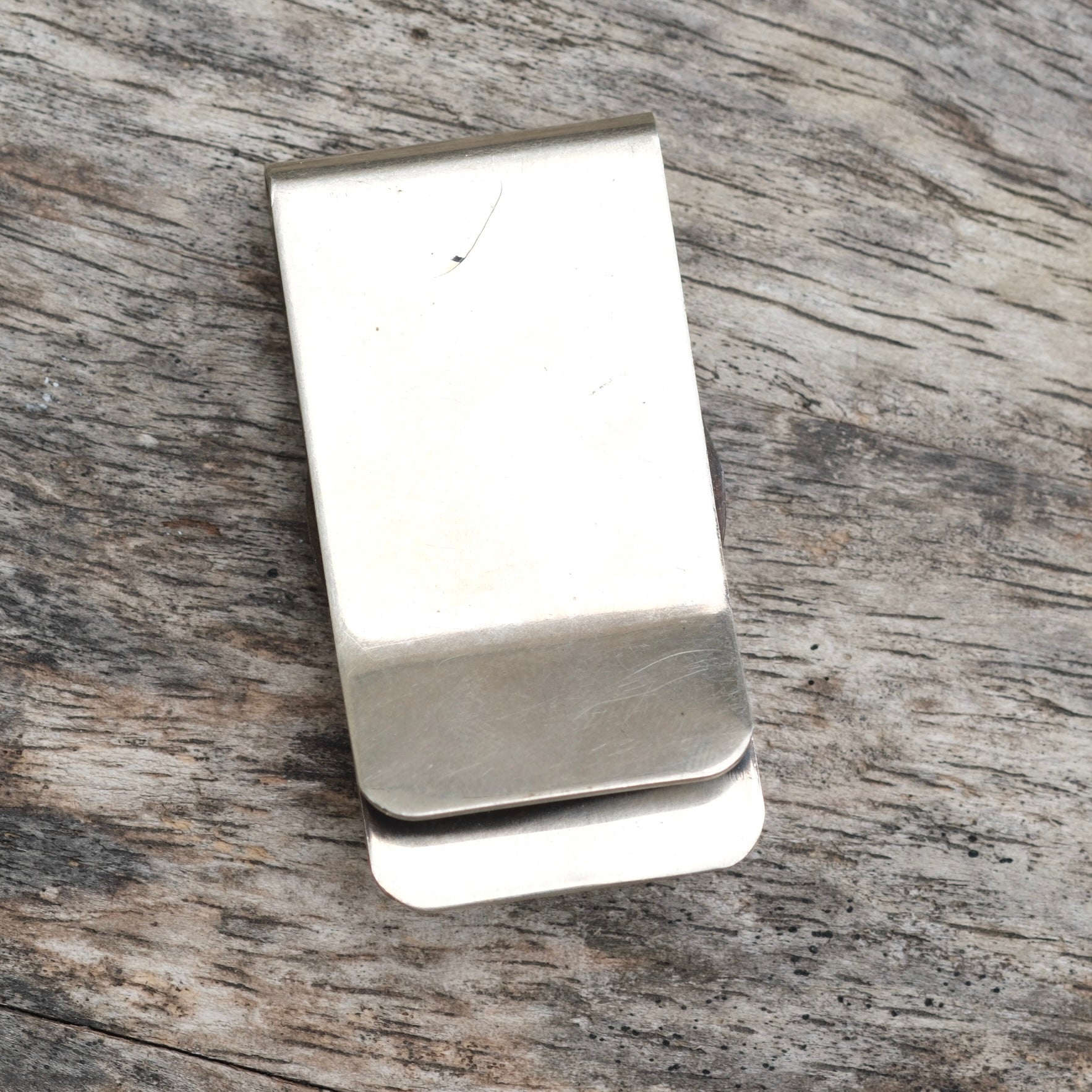 Vintage Sterling Overlay Malachite Bear Paw Money Clip