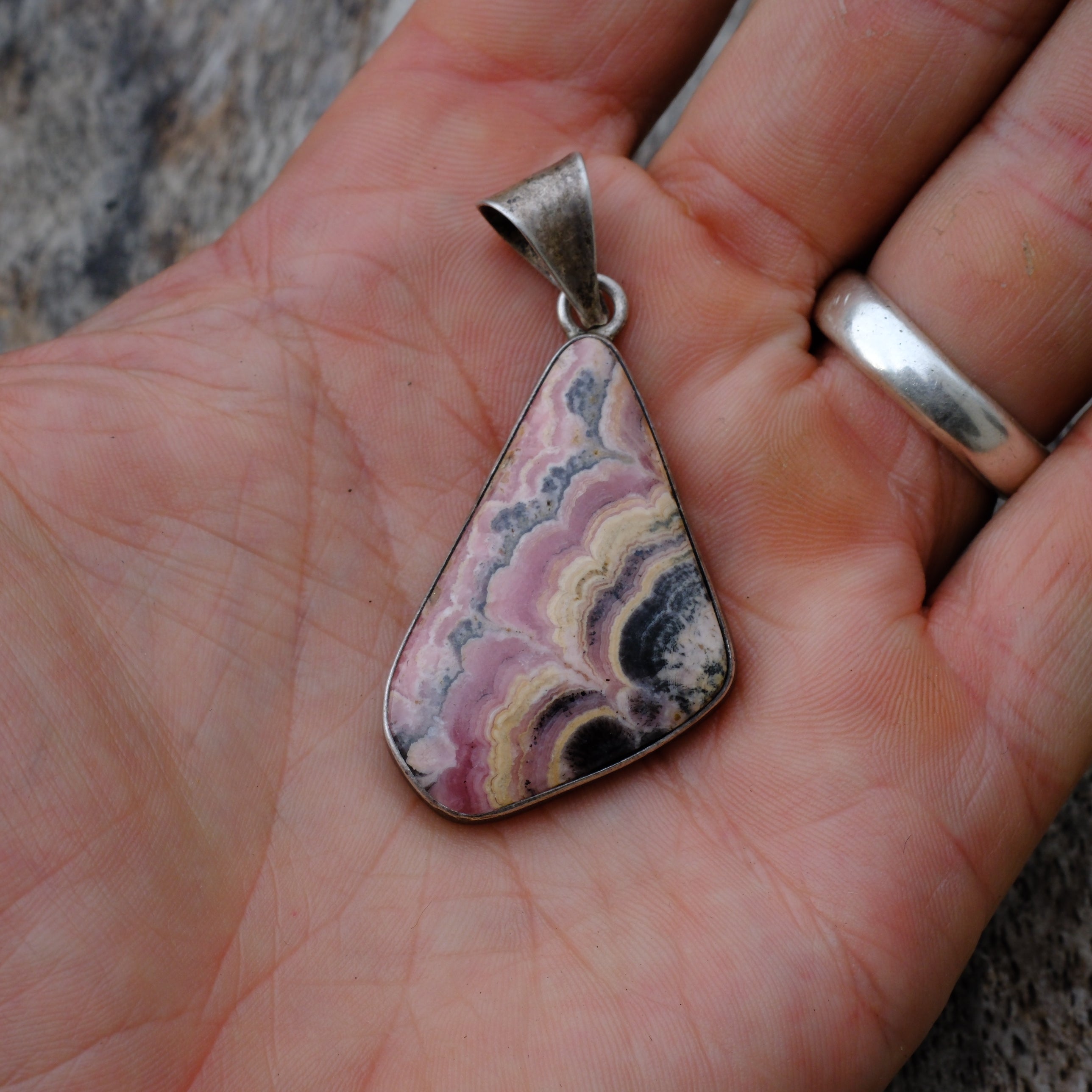 Vintage Sterling Jasper Pendant