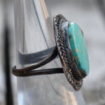 Vintage Sterling Turquoise Feather Ring 7.75