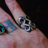 Vintage Sterling Silver Sandcast Ring 6.75