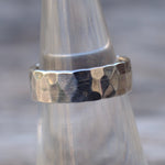 Vintage Sterling Silver Faceted Band Ring 5.5