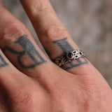 Vintage Sterling Red Glass Ring 5.5