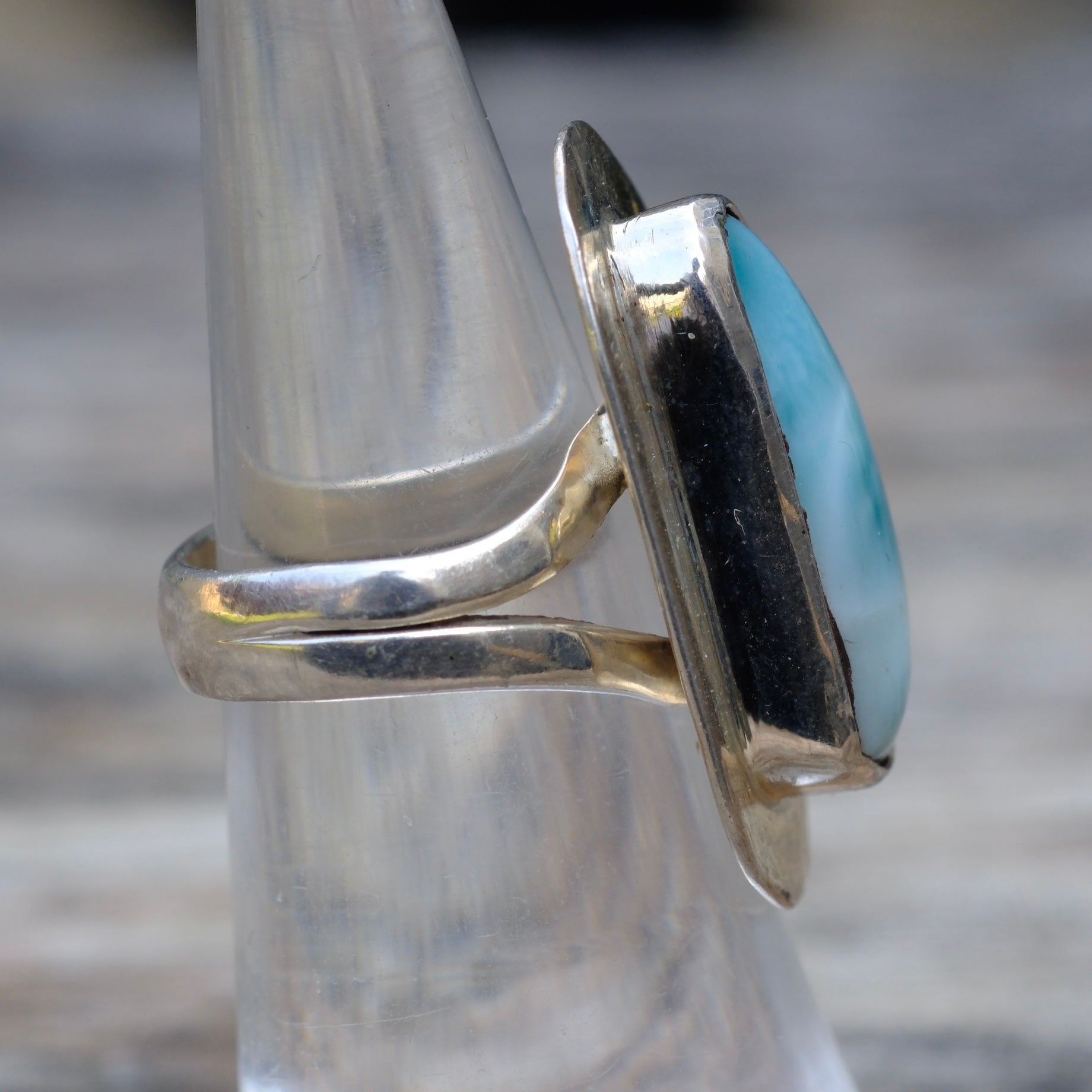 Vintage Sterling Larimar Ring 6.5