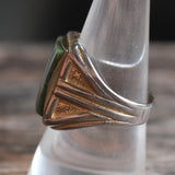 Vintage Sterling Serpentine Signet Ring 8.75
