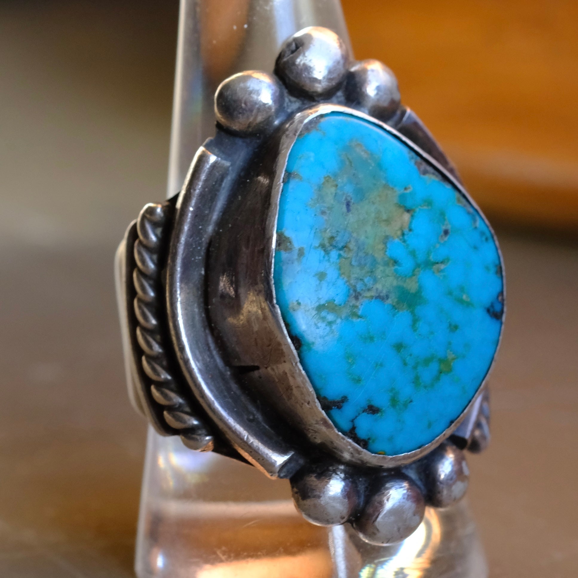 Vintage Sterling Turquoise Ring 10.75