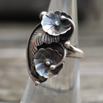 Vintage Sterling Silver Leaf Ring 5.5