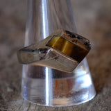 Vintage Sterling Tigers Eye Inlay Ring 12