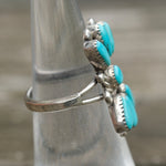 Vintage Sterling Turquoise Cluster Ring 5