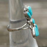 Vintage Sterling Turquoise Cluster Ring 5
