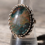 Vintage Sterling Bloodstone Roper Ring 8.5