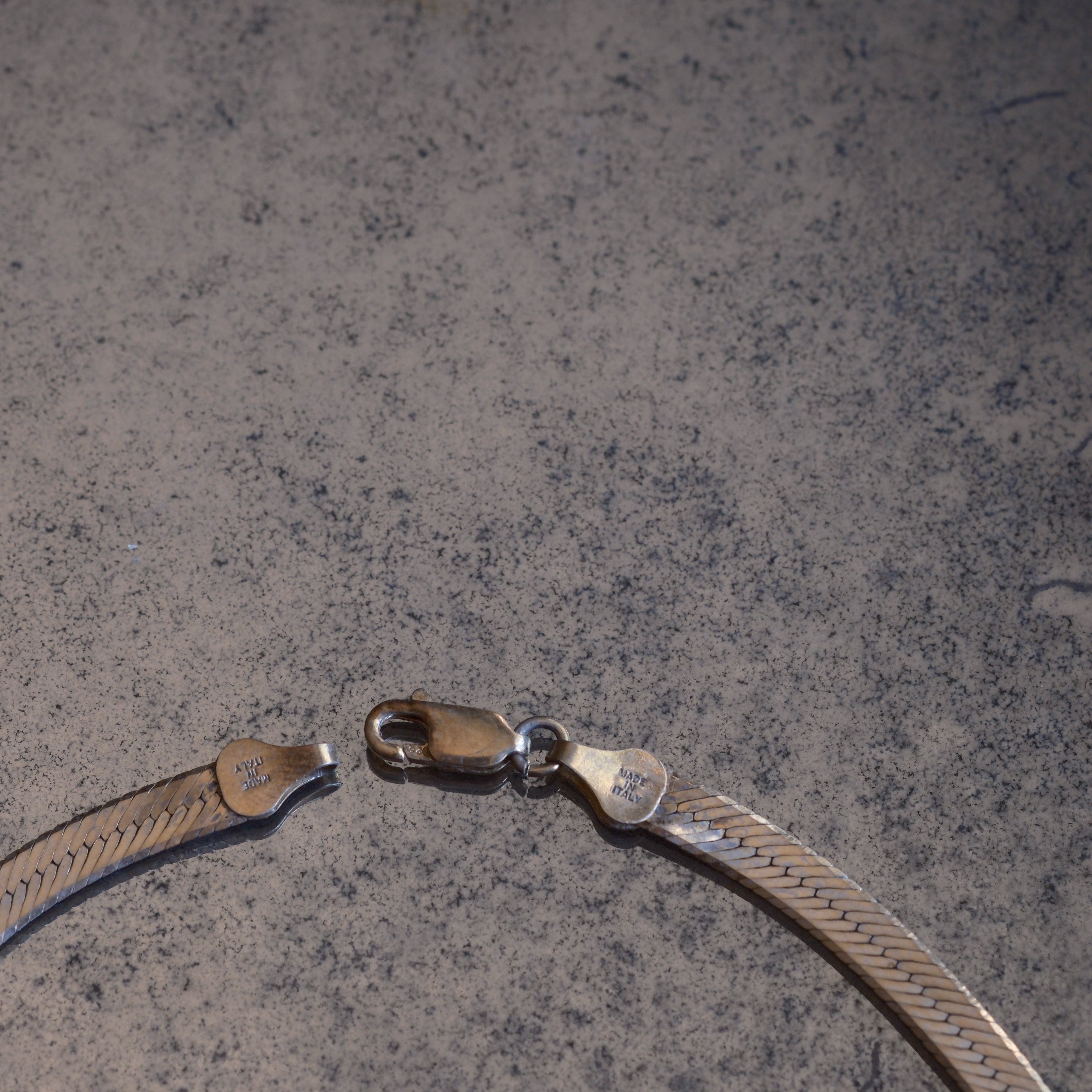 Vintage Sterling Silver Herringbone Necklace 18"