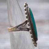 Vintage Sterling Turquoise Ring 3.75