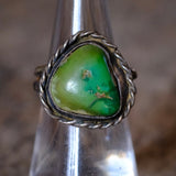 Vintage Sterling Turquoise Roper Ring 6.75